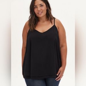 Torrid Black Gorgette Layered Cami Size 2